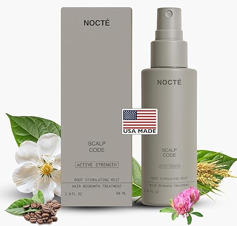 Minoxidil 5% Hair Regrowth Treatment for Men & Women – Scalp Spray Solution with Caffeine & Botanical Complex – Nocte 60ml